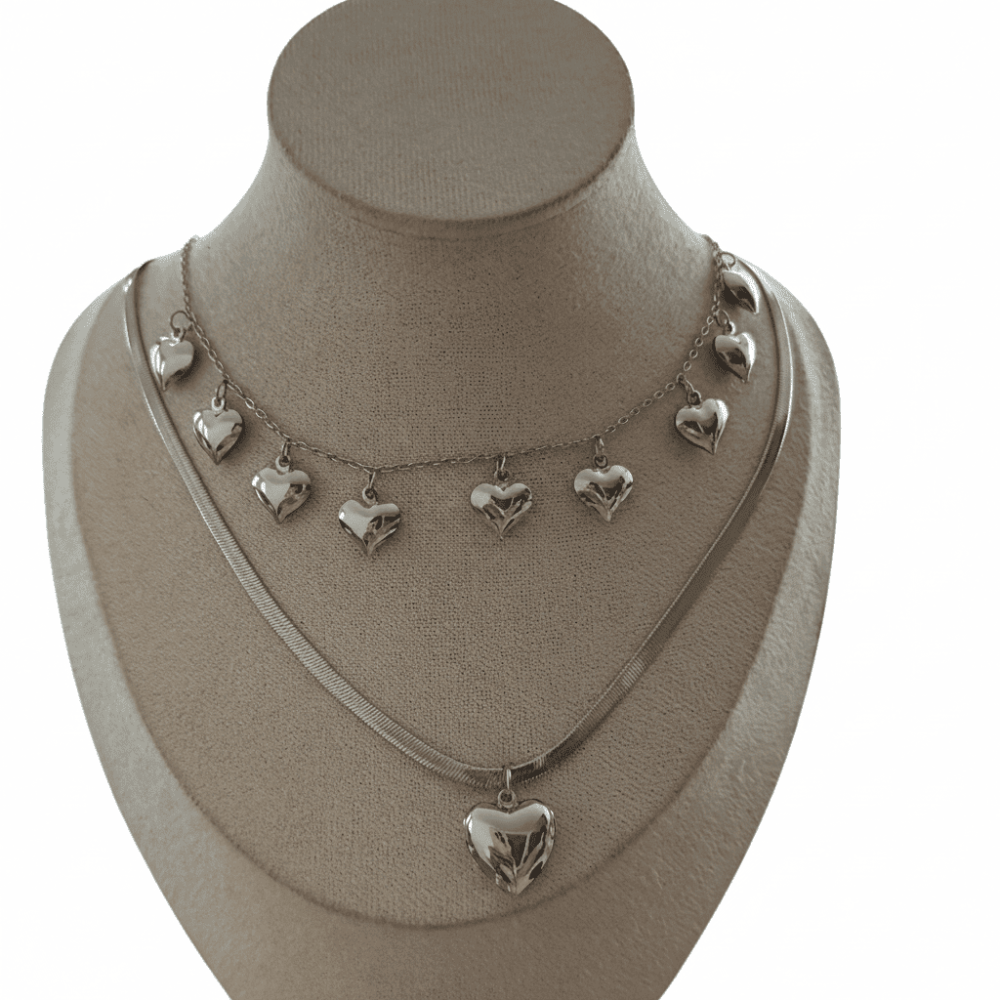 Collar doble corazones