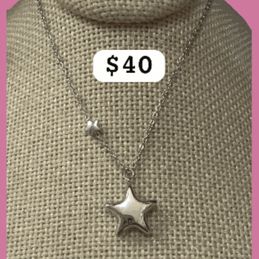 Collar doble estrella globo