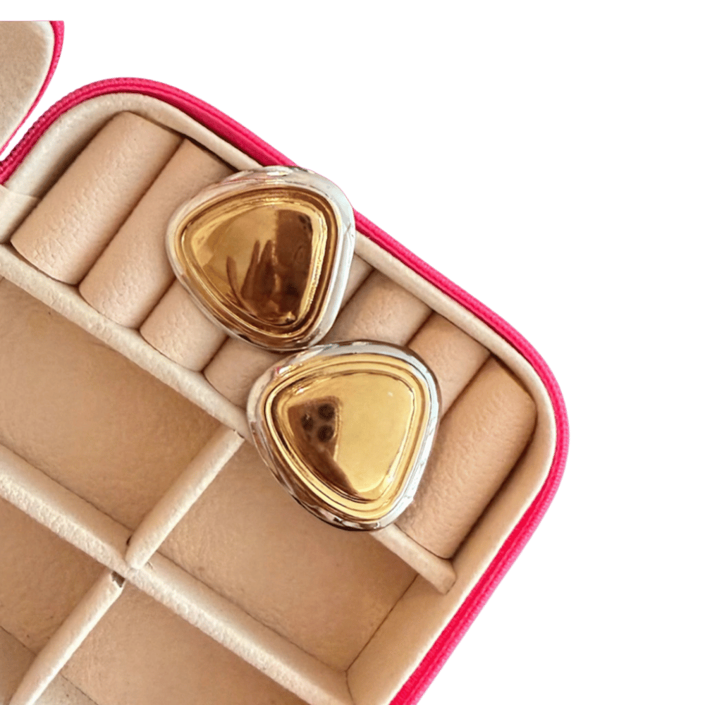 Arete Chunky Triangulo Bicolor