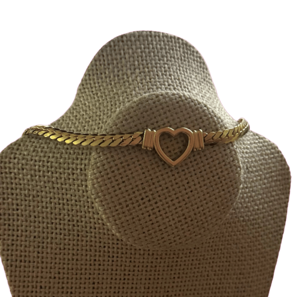 Collar Choker Corazón Cadena Tejida