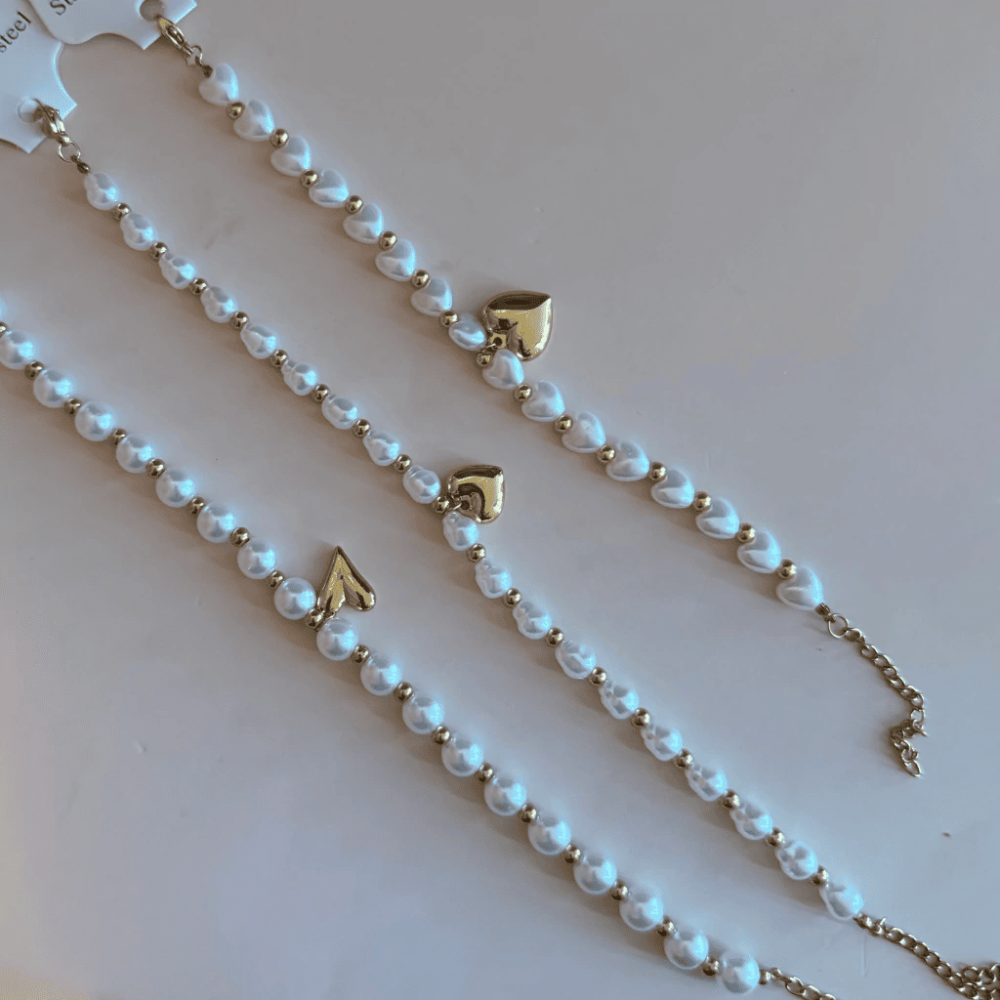 Pulsera perlas corazón