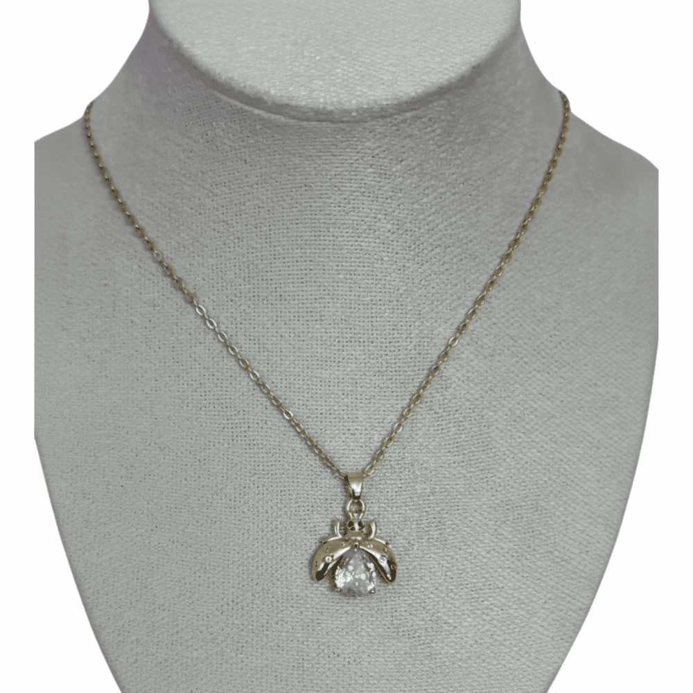 Collar catarina dorado zirconias